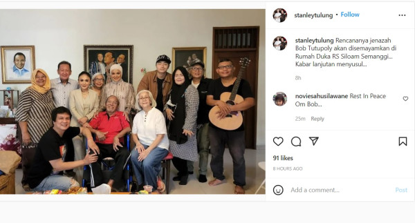 Jenazah Bob Tutupoly Disemayamkan di Rumah Duka RS Siloam Semanggi