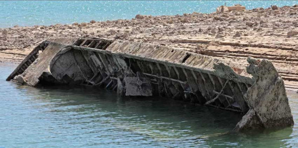 Danau di Las Vegas Menyusut Akibat Kekeringan Parah, Bangkai Kapal Perang Dunia Muncul Kembali