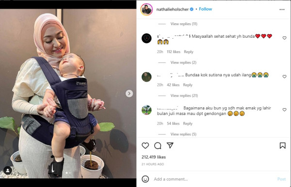 Nathalie Holscher Unggah Foto Bersama Adzam, Netizen: Bundaa kok Sutisnanya Udah Ilang