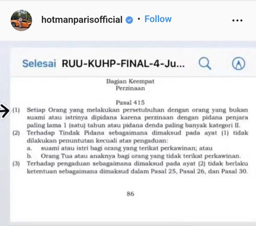 Hotman Paris soal Pasal Perzinaan di RKUHP: Siap-siap Nambah 100 Gedung Penjara