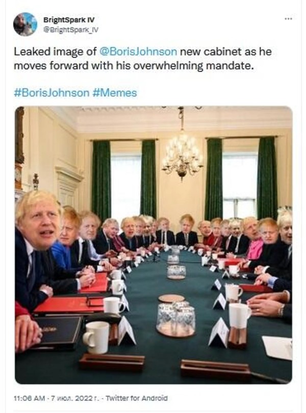 Meme Banjiri Media Sosial setelah Boris Johnson Mundur