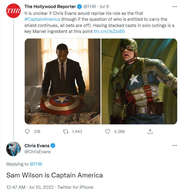 Chris Evans Ungkap Penggantinya di Captain America 4, Ini Sosoknya