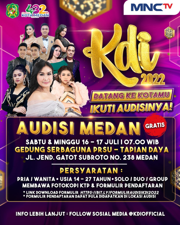 Hai Warga Medan! Ikuti dan Persiapkan Dirimu di Audisi KDI 2022, Besok!