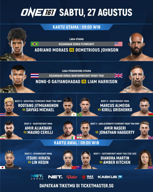 Cetak Sejarah, ONE Championship Gelar 4 Kejuaraan Dunia MMA dalam 2 Hari