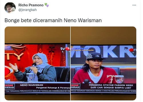 Bonge Muncul di TV Bareng Neno Warisman, Ekspresinya Jadi Sorotan
