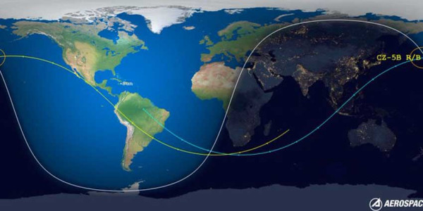 Puing-puing Roket Long March 5 China Seberat 25 Ton Jatuh ke Bumi, Tepat di Atas Samudra Hindia