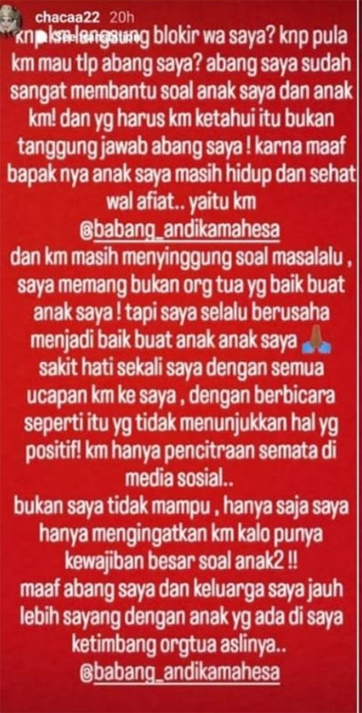 Andika Kangen Band Nafkahi Anak Rp1,3 Juta, Mantan Istri: Miris