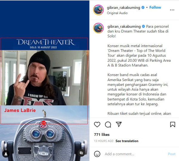 Gelar Konser di Solo Besok, Dream Theater Undang Jokowi