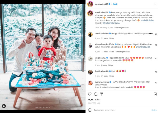 Ulang Tahun ke-39, Sandra Dewi Gelar Perayaan Sederhana dengan Keluarga
