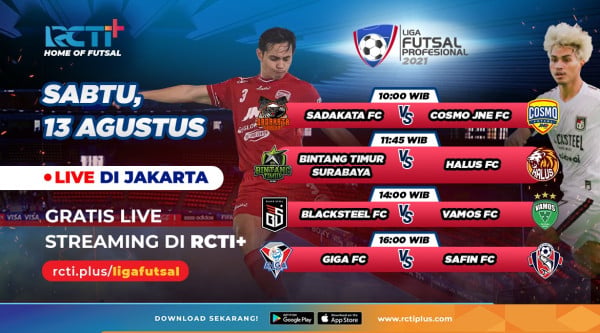Link Live Streaming Liga Futsal Profesional di RCTI Plus, Sabtu dan Minggu (14/8/2022)