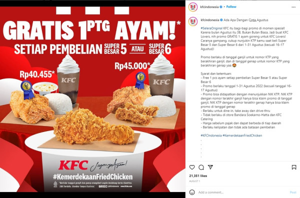 Ini Sederet Restoran dan Waralaba yang Berikan Promo Kemerdekaan 17 Agustus 2022