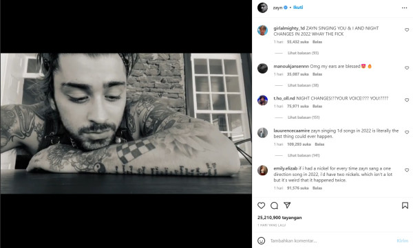 Zayn Malik Nostalgia Nyanyikan Lagu Night Changes, Bikin Mewek