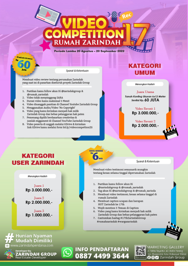 Yuk, Ikuti Lomba Video Rumah Zarindah! Berhadiah Puluhan Juta, Ini Syarat dan Ketentuannya