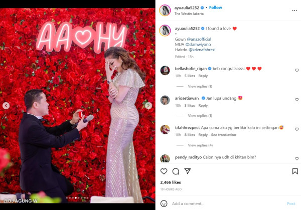 Ayu Aulia dan Pengusaha Hendra Yap Resmi Bertunangan