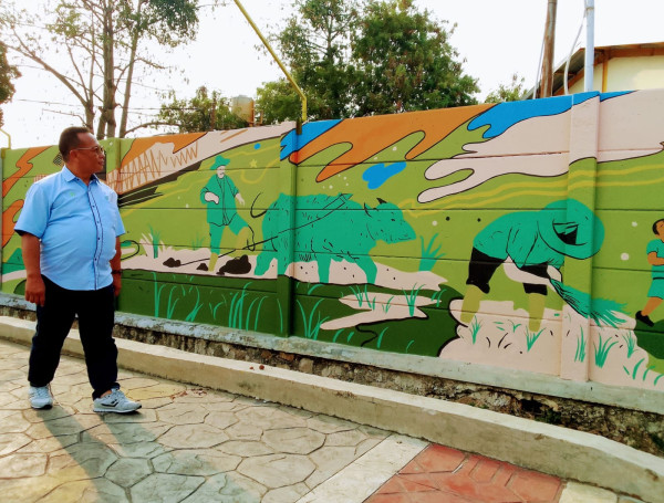 Keren! Mural Gemah Ripah Loh Jinawi Percantik Pasar Induk Beras Cipinang