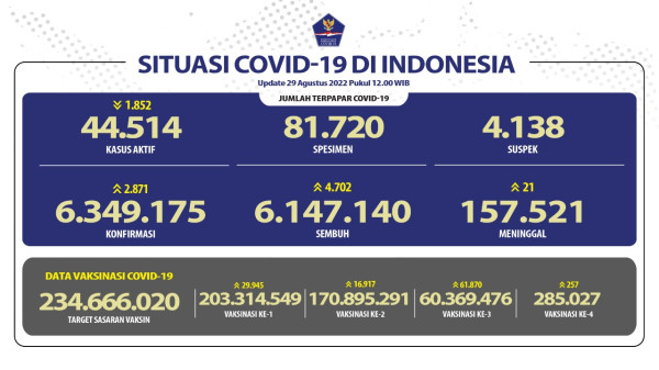 Positif Covid-19 Bertambah 2.871 Kasus, 21 Orang Meninggal Dunia