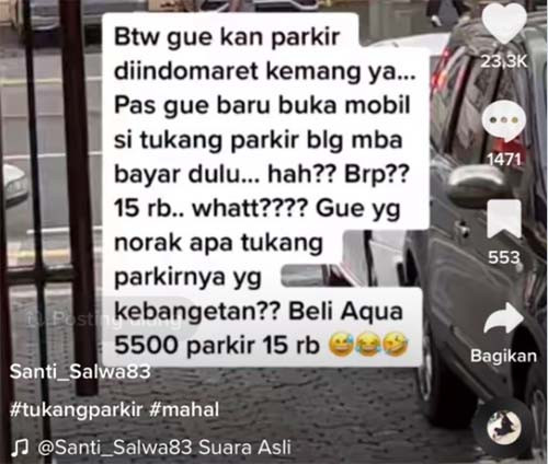 Viral! Kisah Pengemudi Mobil Beli Air Mineral Rp5.000 di Minimarket, Bayar Parkirnya Rp15.000