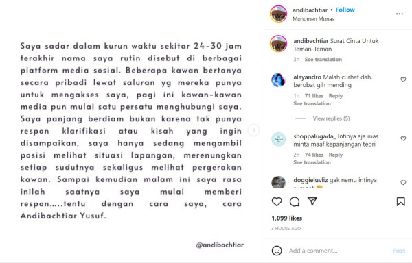 Dituding Tampar Kru Perempuan, Andi Bachtiar: Betul Dorongan yang Saya Lakukan