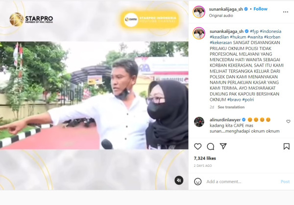 Dapat Perlakuan Kasar dari Oknum Polisi, Sunan Kalijaga Ngadu ke Kapolri