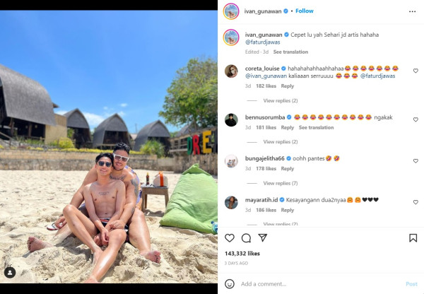 Ivan Gunawan Edit Keterangan Foto usai Ungkap Pria yang Jadi Simpanannya selama 15 Tahun