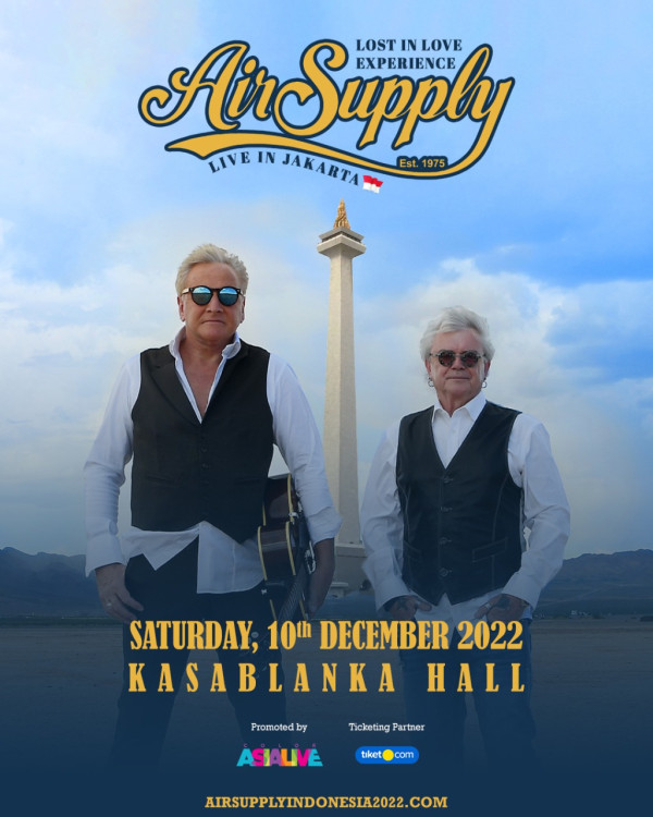 Air Supply Akan Gelar Konser di Jakarta 10 Desember 2022