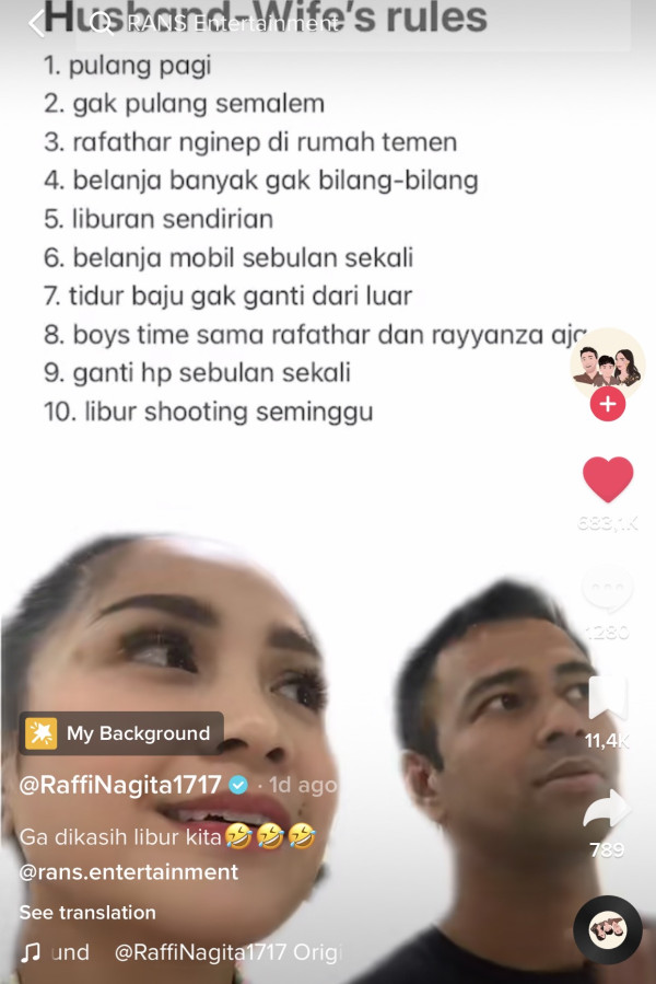 Raffi-Nagita Bongkar Peraturan dalam Rumah Tangganya, Boleh Pulang Pagi dan Belanja Banyak