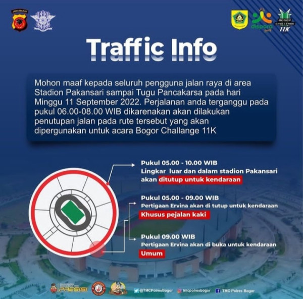 Ada Lari Marathon Bogor Challenge 11K, Lingkar Stadion Pakansari Ditutup Pagi Ini