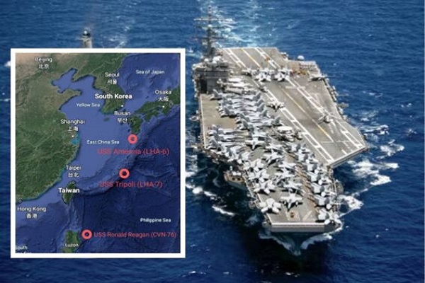 Tegang, Kapal Induk AS dan Kapal Perang China Sama-sama Berada di Dekat Jepang
