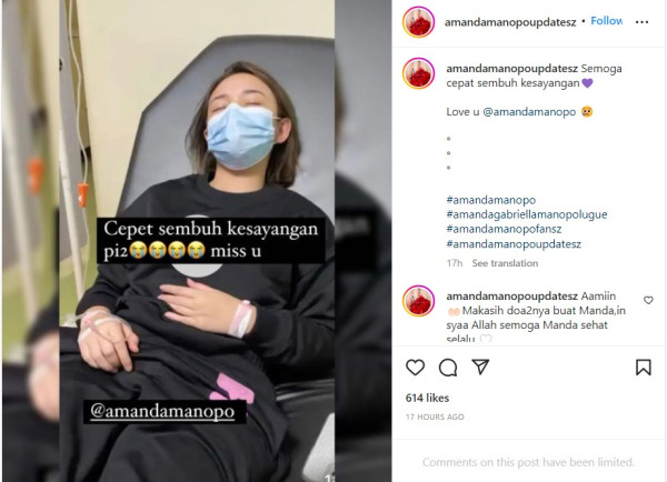 Amanda Manopo Dilarikan ke Rumah Sakit, Diinfus dan Terkulai Lemah