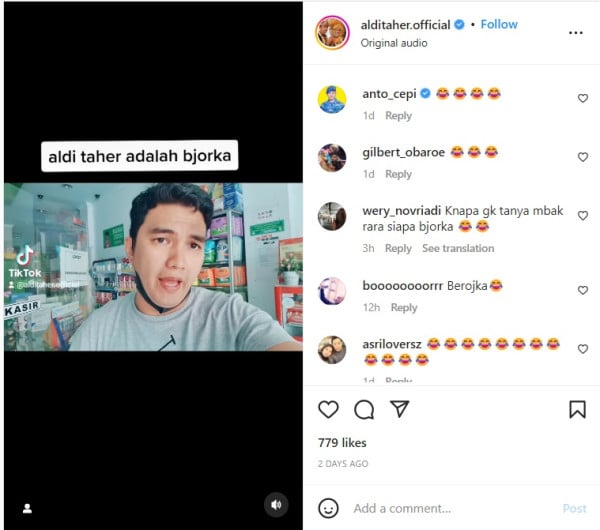 Aldi Taher Ngaku Bjorka, Minta Raffi Ahmad dan Lambe Turah Unggah Videonya