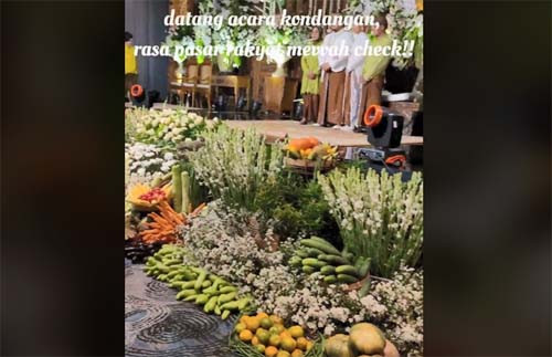 Viral! Resepsi Pernikahan ala Pasar Rakyat, Tamu Bebas Bawa Pulang Sayur dan Buah Gratis
