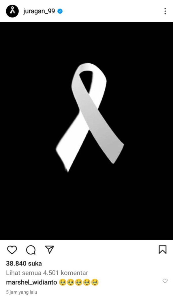 Tragedi Kanjuruhan Tewaskan 127 Suporter, Komentar di Instagram Juragan99 Tembus 4.500 Lebih