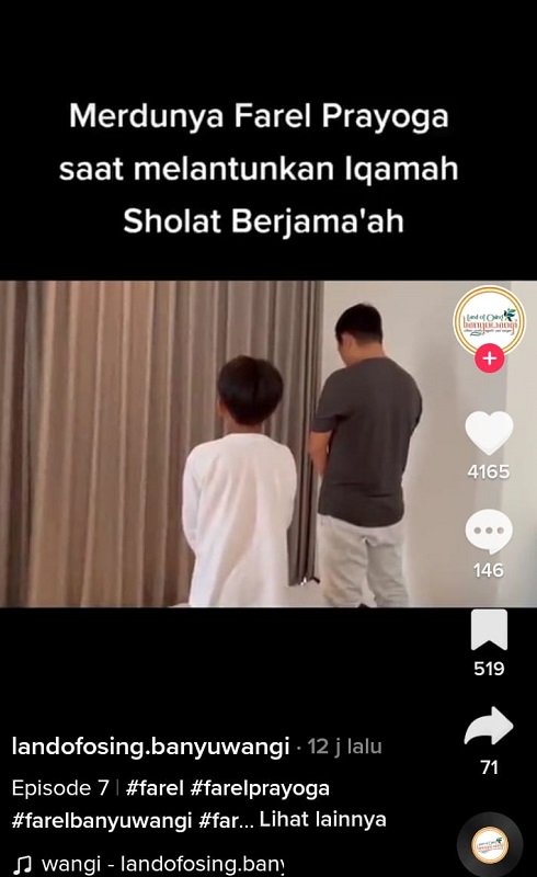 Viral Video Farel Prayoga Iqamah saat Sholat Jamaah usai Rahasiakan Agama yang Dianutnya