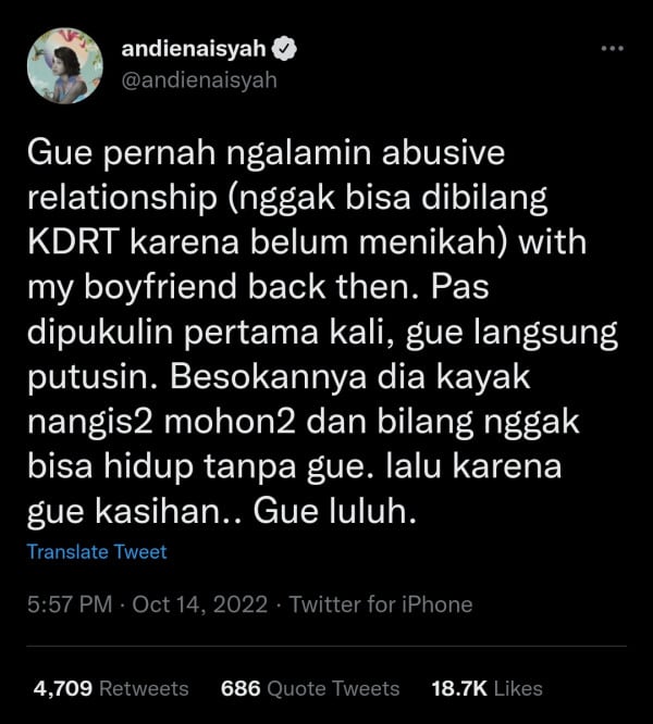 Cerita Andien Aisyah Alami Kekerasan dari Mantan Pacar, 9 Bulan Ditonjok hingga Dicekik
