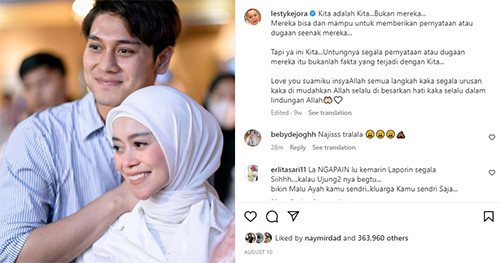 Lesti Kejora Disebut Ubah Caption IG setelah Damai dengan Rizky Billar, Netizen Auto Nyinyir