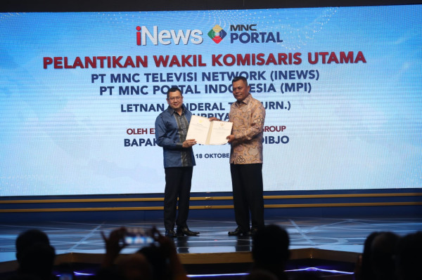 Hary Tanoesoedibjo Angkat Letjen TNI (Purn) Joni Supriyanto Jadi Wakomut iNews dan MPI