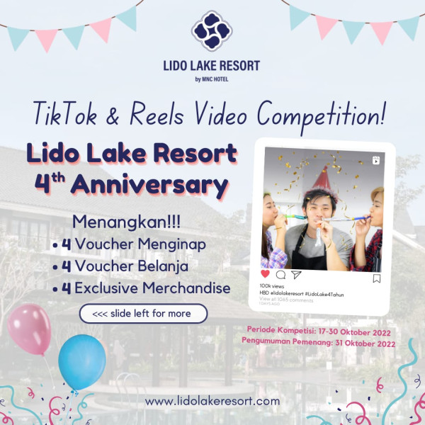 Wuiiih! Kompetisi TikTok & Reels Video Lido Lake Resort Berhadiah Voucher Menginap. Begini Caranya.