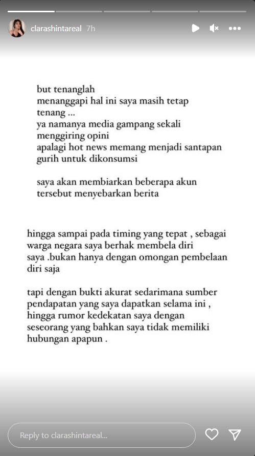Clara Shinta Buka Suara usai Dituduh Jadi Selingkuhan Pria Beristri: Hoaks!