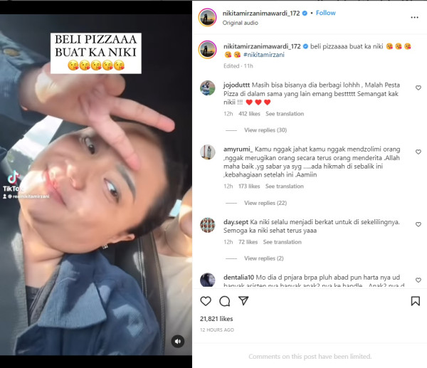Nikita Mirzani Beli Pizza untuk 700 Orang di Rutan, Rogoh Rp10 Juta Lebih