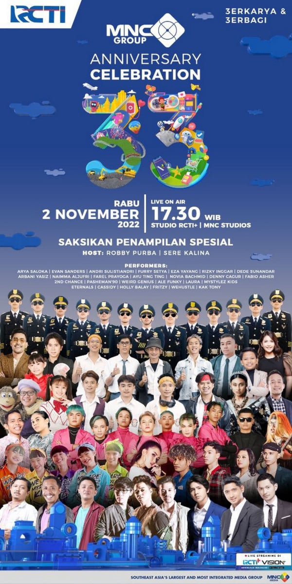 Anniversary Celebration Malam Ini, LIVE di RCTI, RCTI+, dan Vision+