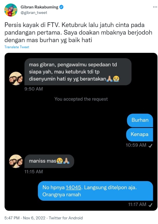 Mirip FTV, Gibran Rakabuming Jodohkan sang Ajudan Ganteng dengan Netizen