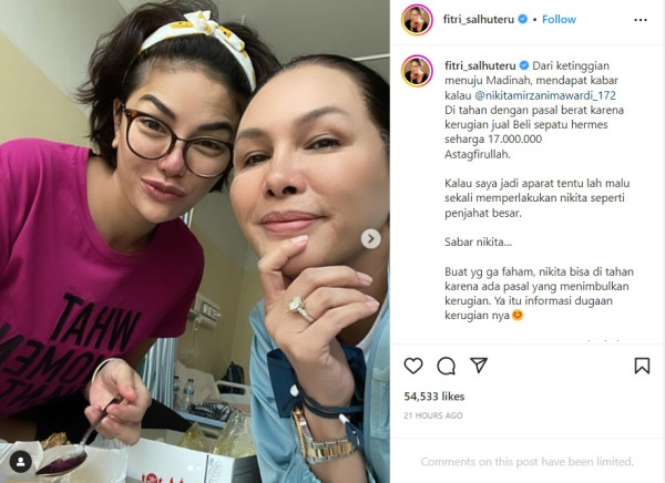 Nikita Mirzani Dijerat Pasal Berat, Dito Mahendra Disebut Cuma Rugi Rp17 Juta