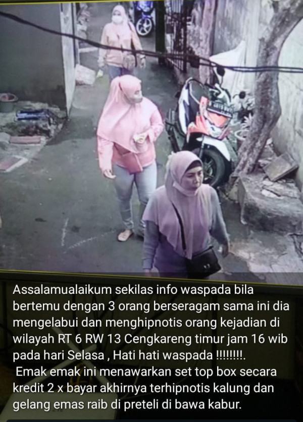 Modus Jual STB, 3 Wanita Gasak Emas Lansia di Cengkareng 14,5 Gram dan Uang Tunai Rp800.000