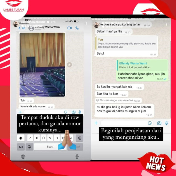 Nia Ramadhani Klarifikasi usai Dituduh Serobot Kursi Penonton di Konser MLTR
