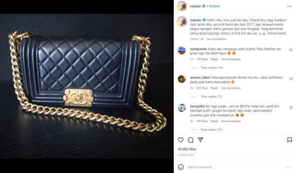 Usai Makan di Warteg, Jessica Iskandar Kini Jual Tas Chanel