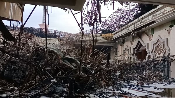 Penampakan Masjid Raya Jakarta Islamic Center Pascasebulan Terbakar Hebat