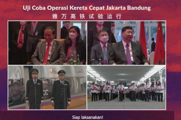 Potret Duet Jokowi dan Xi Jinping Lihat Uji Dinamis Kereta Cepat Jakarta-Bandung
