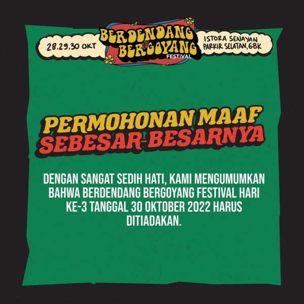 7 Konser Musik di Indonesia yang Dibatalkan atau Ditunda pada November 2022