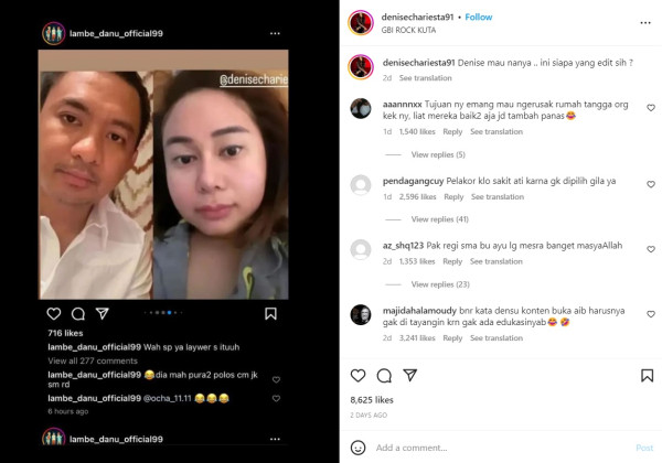 Unggah Foto Regi Datau, Denise Dituding Ingin Rusak Rumah Tangga Ayu Dewi