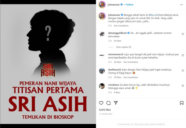 Joko Anwar Umumkan Najwa Shihab Jadi Nani Wijaya di Film Sri Asih